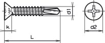 Senk-Bohrschrauben Kreuzschlitz Form H DIN 7504 P verzinkt