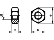 Sechskantmuttern ~ 0,8d DIN 934 verzinkt blau