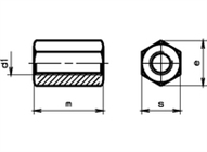Sechskant-Verlängerungsmuttern DIN 6334 verzinkt blau