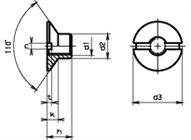 Senkmuttern mit Schlitz 110° verzinkt blau