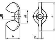 Flügelmuttern amerikanische Form gepresst verzinkt