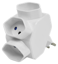 Preview: Mehrfachstecker 3 x T13 Stern weiss