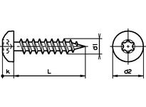 Pan-Head-Spanplattenschrauben,T10