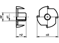 Einschlagmuttern mit 4 Spitzen