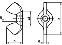 Flügelmuttern gepresst