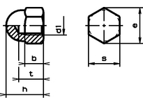 Hutmuttern hohe Form