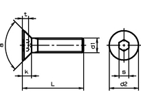Senk-Schrauben In-6kt ohne Schaft