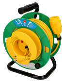 Kunststoff-Gerätekabelrolle 230V, mit Thermoschutz