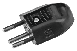 Stecker T12, 3-Pol, kompakte Bauweise, schwarz