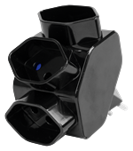 Mehrfachstecker 3 x T13 Stern schwarz