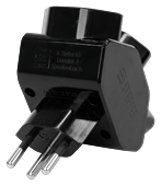 Preview: Mehrfachstecker 3 x T13 Stern schwarz