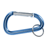 Karabinerhaken aus Alu, mit Schlüsselring