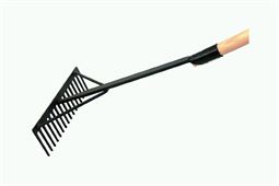 Asphalt-, Beton- oder Kiesrechen mit 16 Zinken