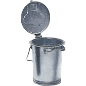 Mülleimer aus feuerverzinktem Stahlblech