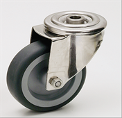 Lenkrolle ohne Bremse, graues Polyamidrad Ø 75mm