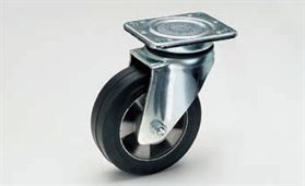 Lenkrolle mit Aluminiumrad Ø160mm
mit schwarzem Elastik-Vollgummireifen