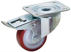 Lenkrolle mit Bremse mit Kunststoffrad 125mm