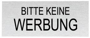 Alu-Schild "Bitte keine Werbung"
