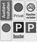 Hinweisschild aus Kunststoff, gelber Hintergrund