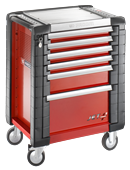 FACOM Werkstattwagen mit 6 Schubladen -
4 Schubladen Höhe 60mm
1 Schublade Höhe 130mm
1 Schublade Höhe 270mm