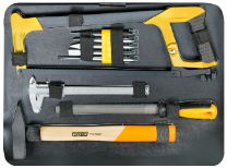 Preview: fortec Werkzeugkoffer BASIC 211 im Carbon-Design