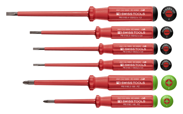 PB Schraubenziehersatz mit isolierten Klingen 5543