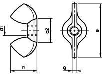 Flügelmuttern gepresst
