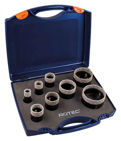ROTEC Diamant-Trockenbohrer-Set, 8-teilig