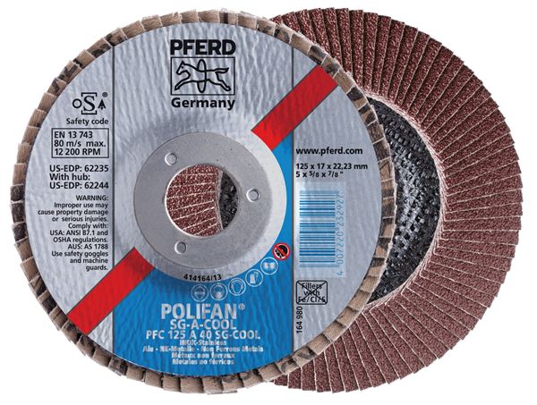 Pferd Polifan-Fächerschleifscheibe Ø 125 mm K40