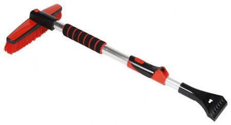 Schneebesen mit Eiskratzer, rot