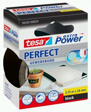 tesa extra Power Gewebeband 56343, schwarz