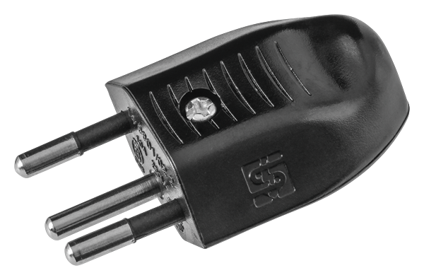 Stecker T12, 3-Pol, kompakte Bauweise, schwarz
