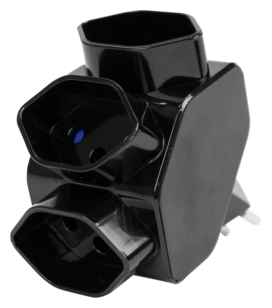 Mehrfachstecker 3 x T13 Stern schwarz