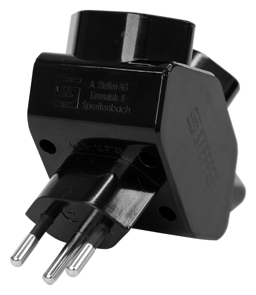 Mehrfachstecker 3 x T13 Stern schwarz