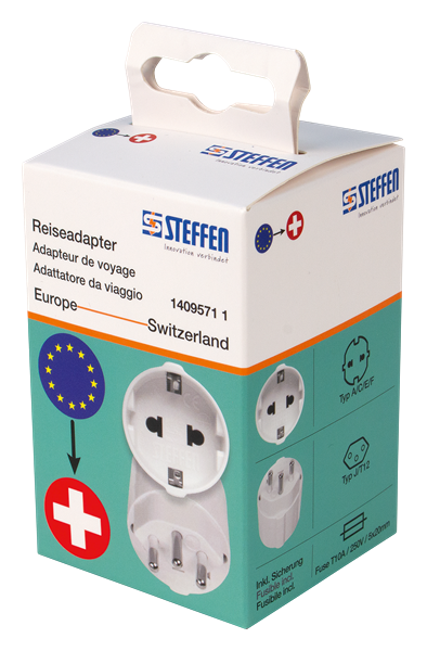 Reiseadapter EU-CH 3-polig dezentral