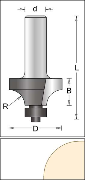 HM-Abrundfräser Ø 53 mm Radius 20 mm
