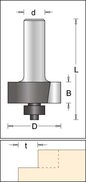 HM-Falzfräser Ø 35,0 mm Breite 12,7 mm