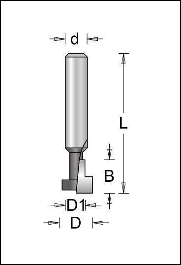 HM-"T"-Nutfräser Ø 9,7 mm Breite 5 mm