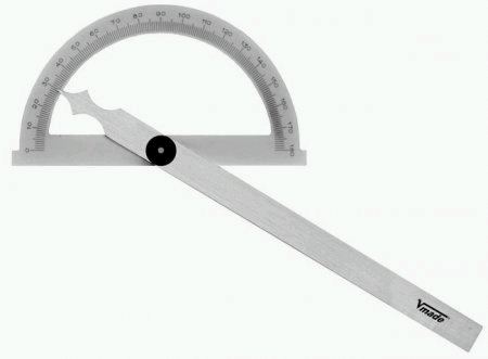 Gradmesser 0-180° aus Stahl, mattverchromt