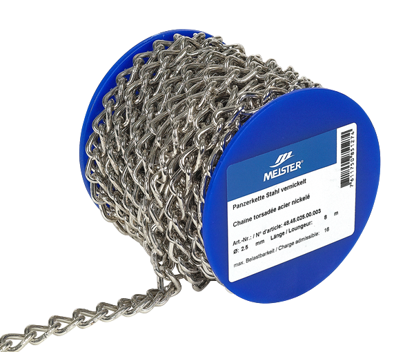 Panzerkette Stahl vernickelt