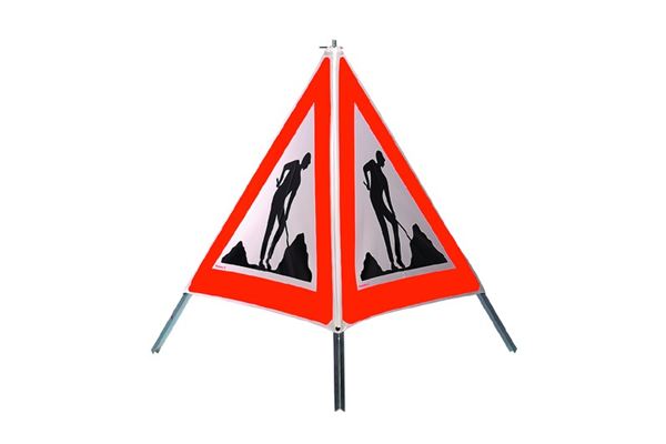 Triopan Faltsignal mit 3 Signeten "Baustelle"