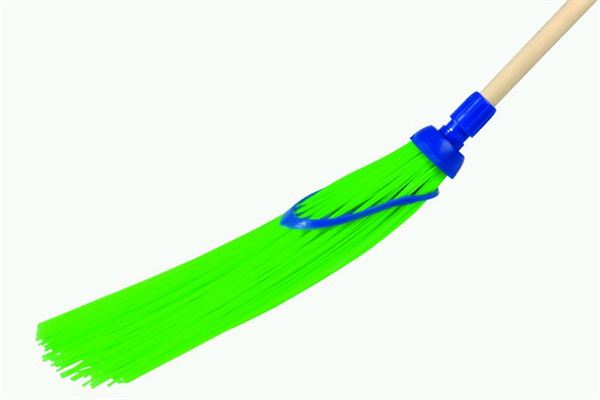 Wegmacherbesen, Kunststoff, mit Stiel