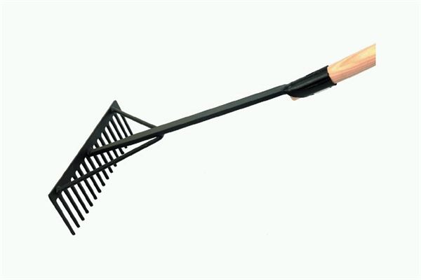 Asphalt-, Beton- oder Kiesrechen mit 16 Zinken