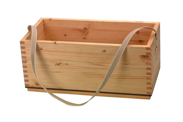 Allzweckkiste aus massivem Tannenholz, roh