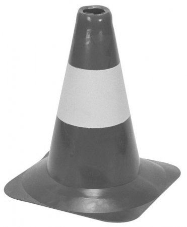 Verkehrskegel aus PVC, tagesleuchtend rot/weiss