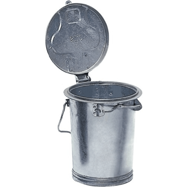 Mülleimer aus feuerverzinktem Stahlblech