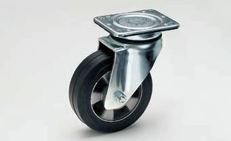 Lenkrolle mit Aluminiumrad Ø160mm
mit schwarzem Elastik-Vollgummireifen