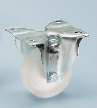 Bockrolle mit Polyamidrad weiss 80x30mm