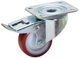 Lenkrolle mit Bremse mit Kunststoffrad 125mm