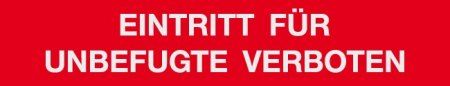 Hinweisschild aus Alu, selbstklebend